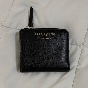 Kate Spade Black Leather Zip Wallet